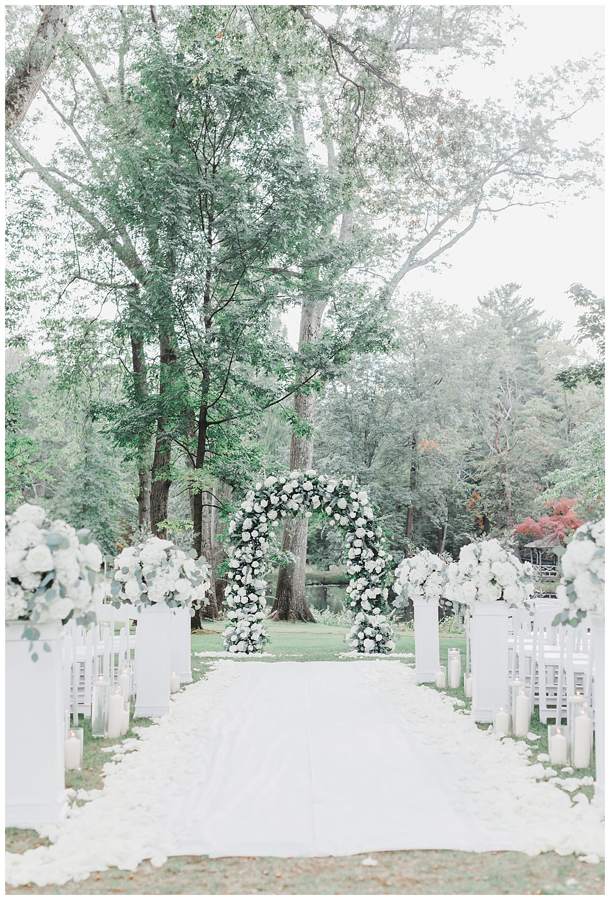 pleasantdale chateau floral arch for ceremony 