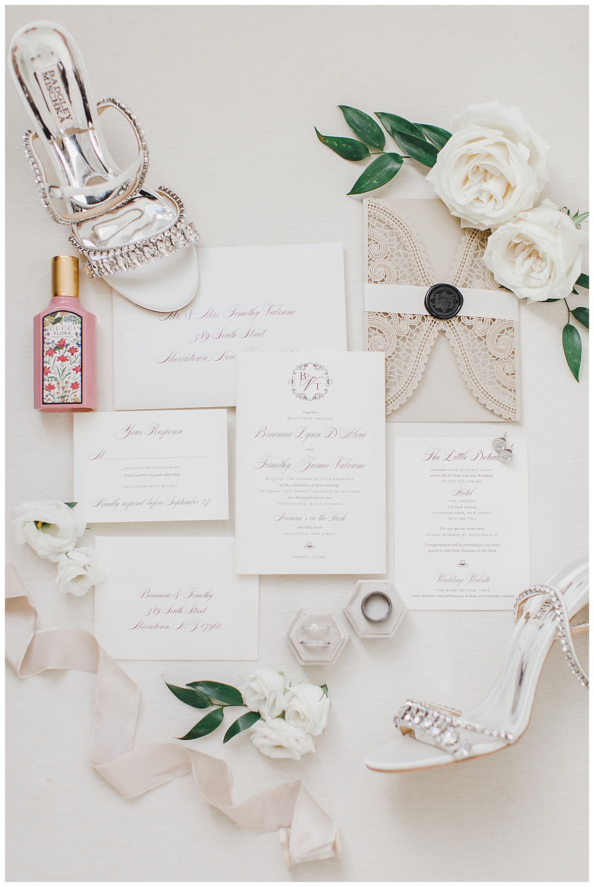 cream wedding invitation suite 