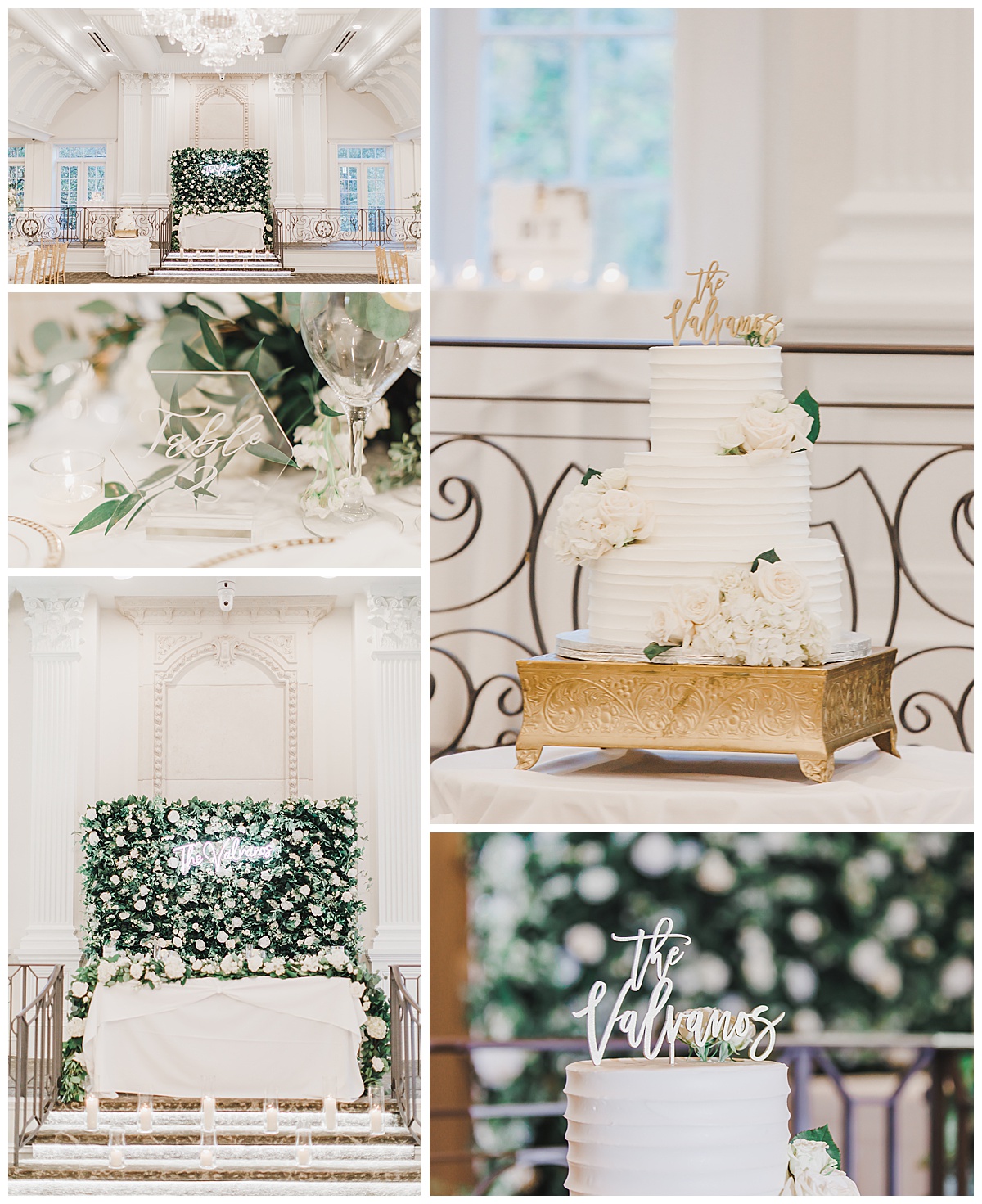 white and green florals at naninas in the park 