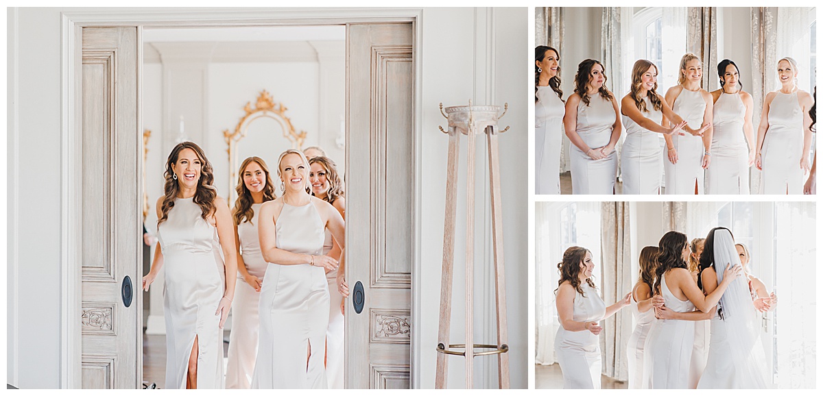 bridesmaids first look at park chateau 