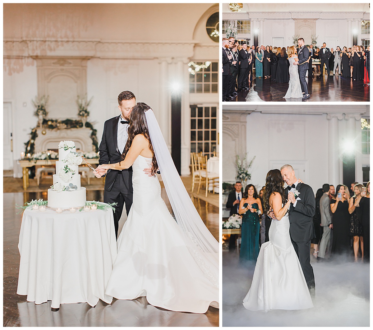 bride and groom cut the cake at park chateau 