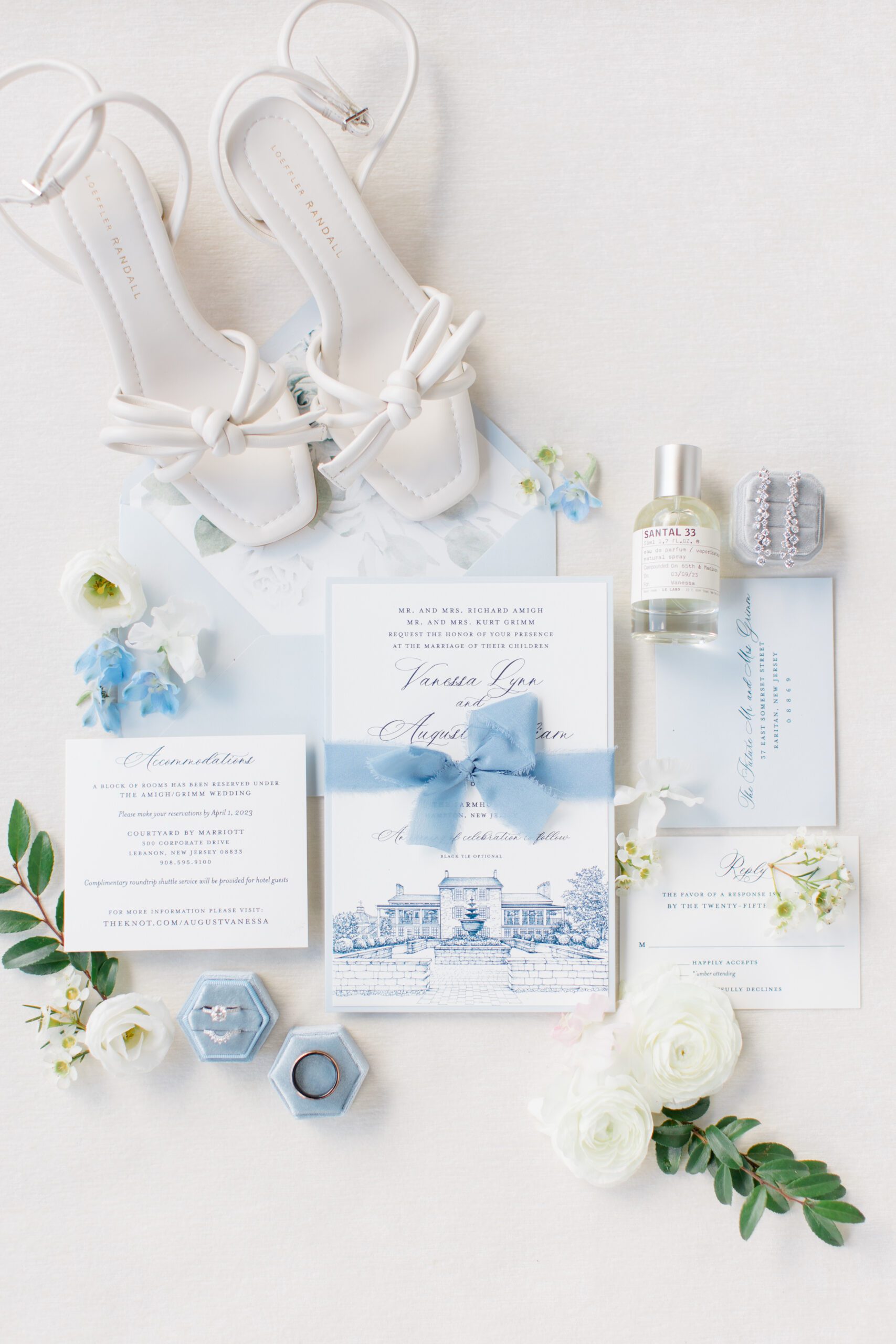 light blue invitation suite 