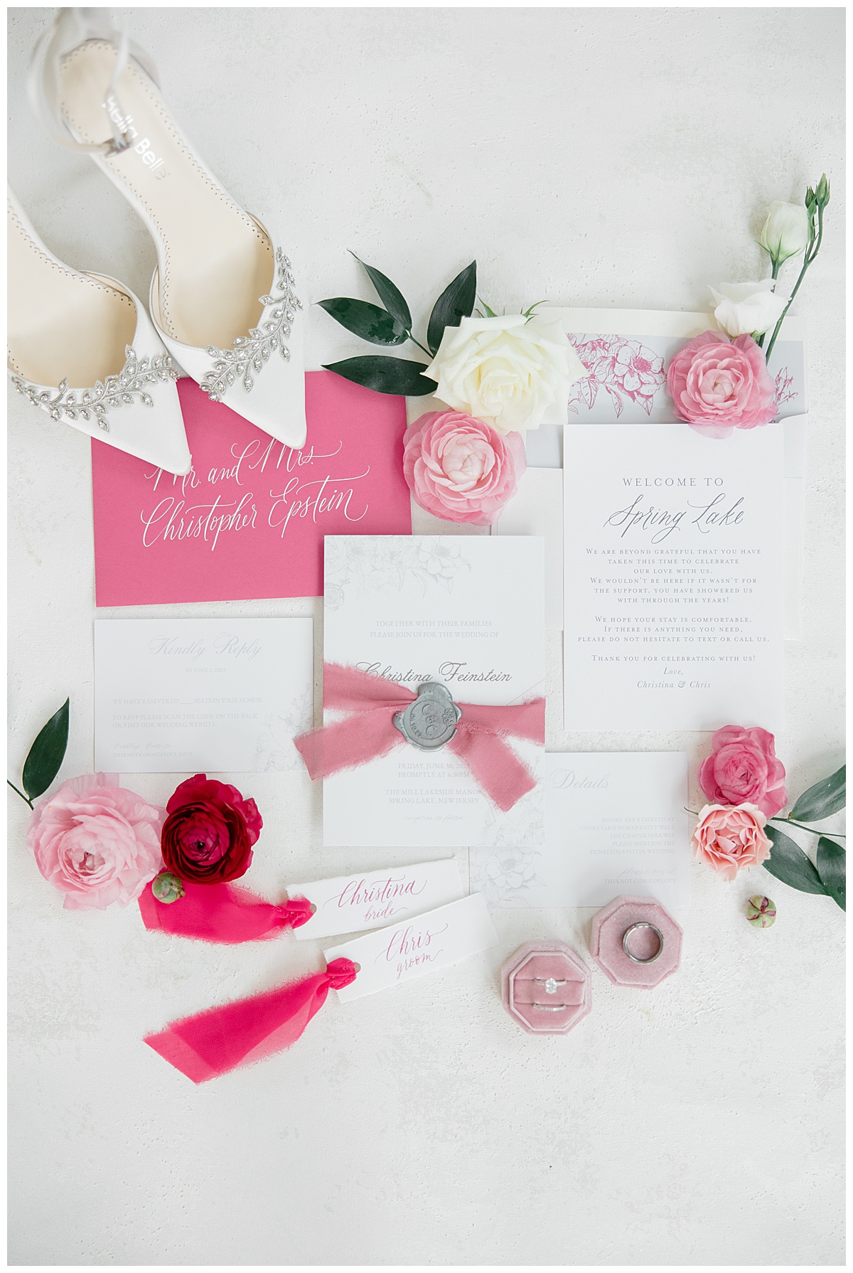 bright pink invitation suite 