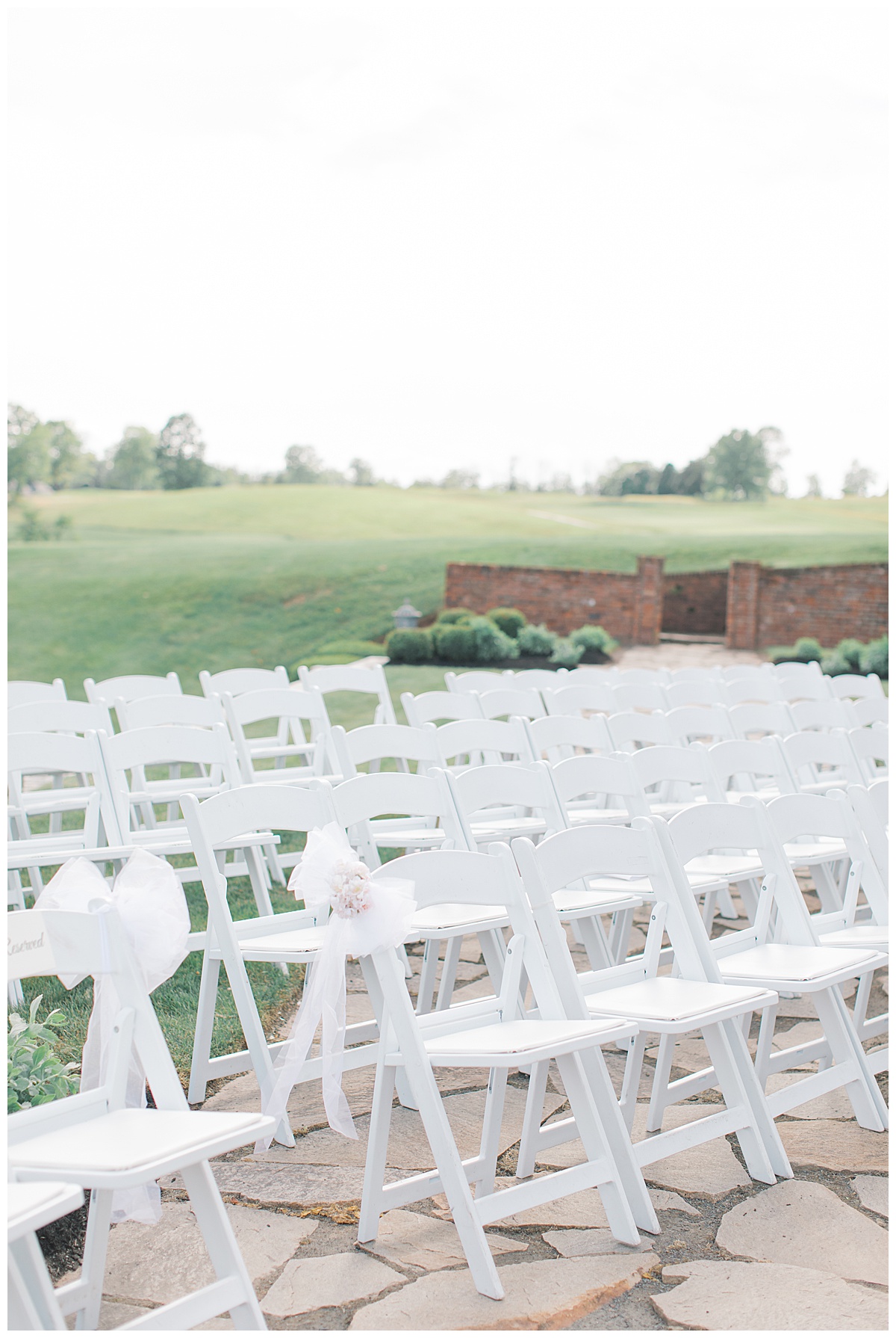 ceremony chairs on golf course 