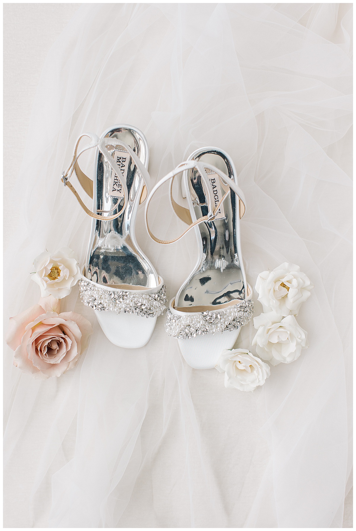 Badgley Mishka block heeled wedding shoes in ivory with beaded embellishment. 
