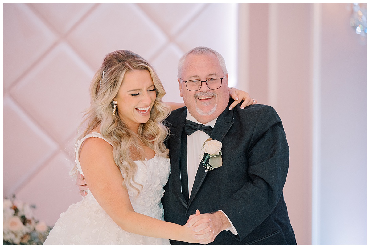 bride and dad first dance at the mansion on Main Street in vorhees nj 