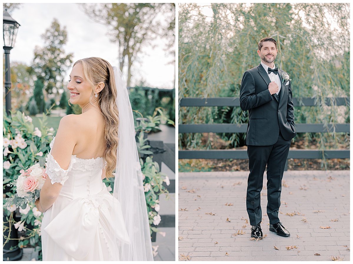 groom portraits and bridal portraits light and airy 
