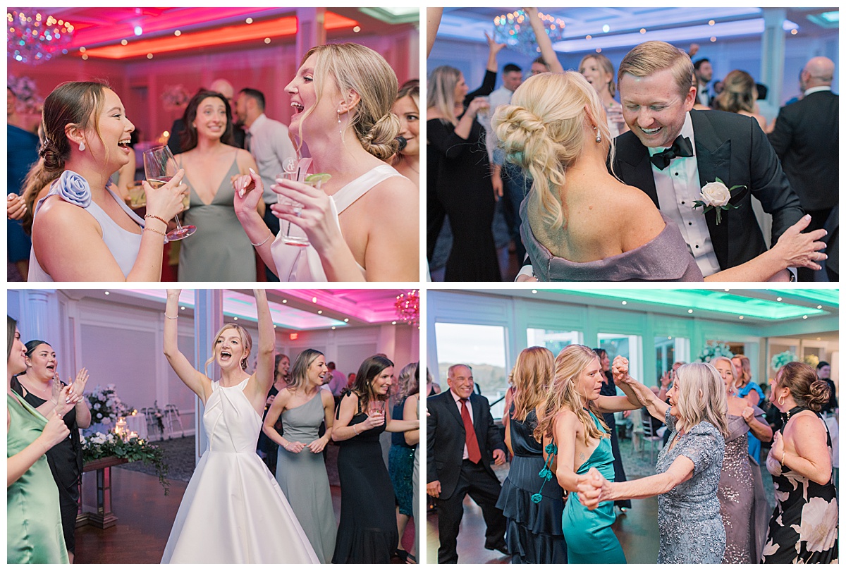 Candid dance floor fun moments at The Mill Lakeside Manor. 