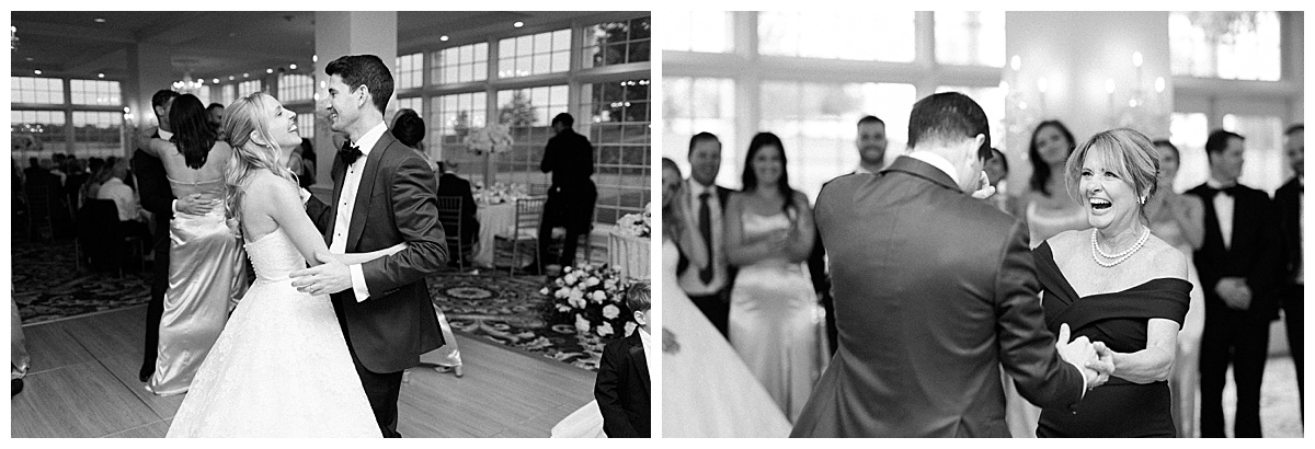 bride and groom candid on the dance floor