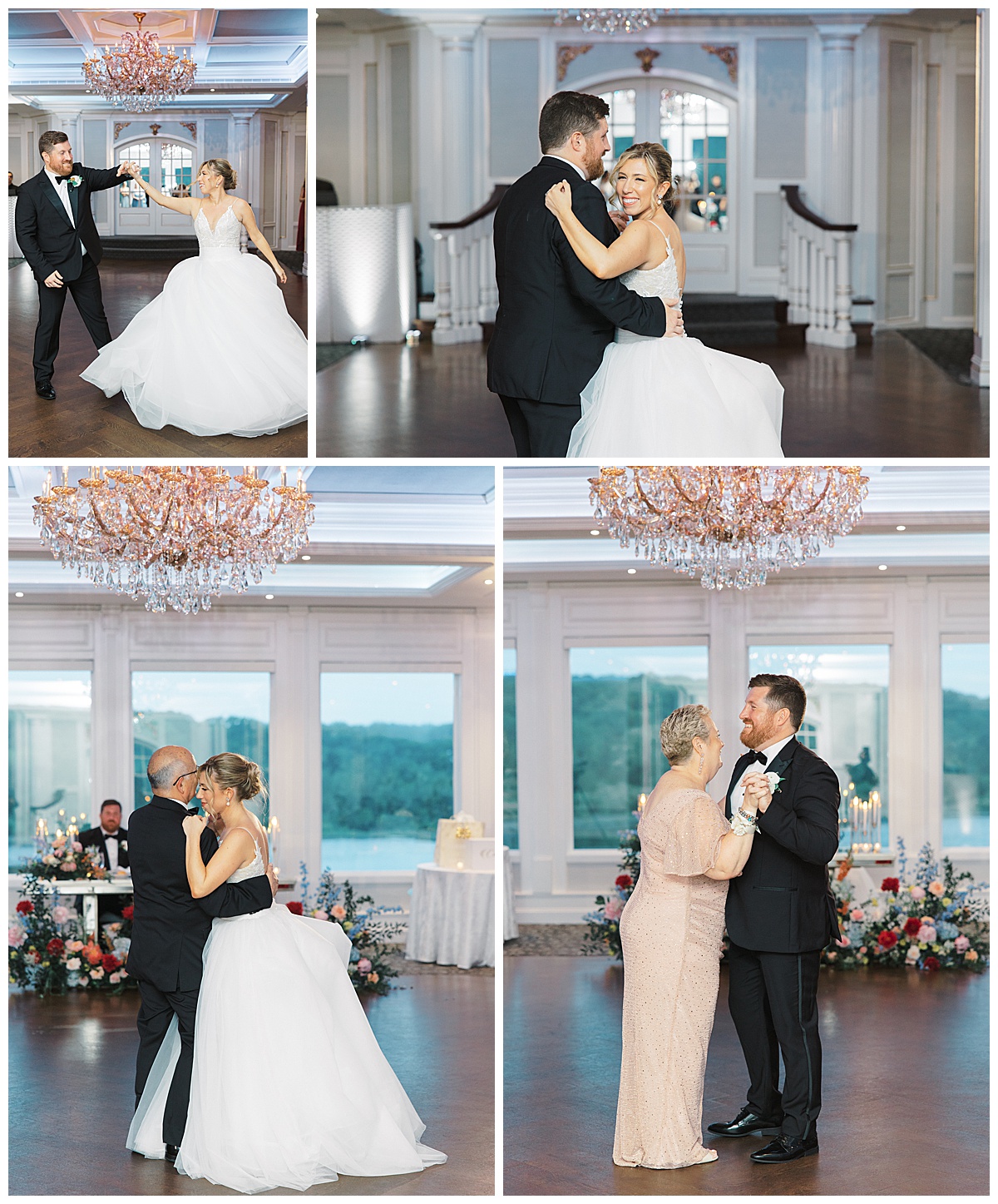 Bride dances with dad + groom dances with mom on their wedding day at The Mill. 