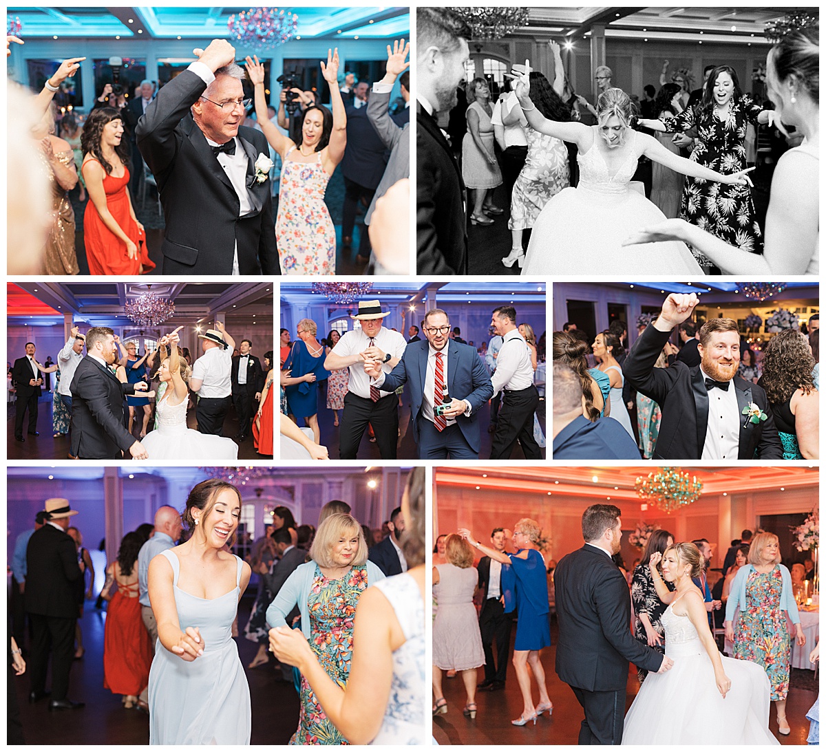 Candid fun dance floor moments for a wedding at The Mill.