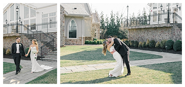 Romantic couple photos at Park Savoy Estate wedding venue New Jersey