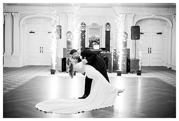 Elegant Park Savoy Estate wedding in New Jersey with bride walking down chapel aisle
