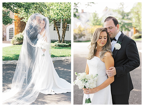 Ryland Inn NJ wedding ceremony with white florals