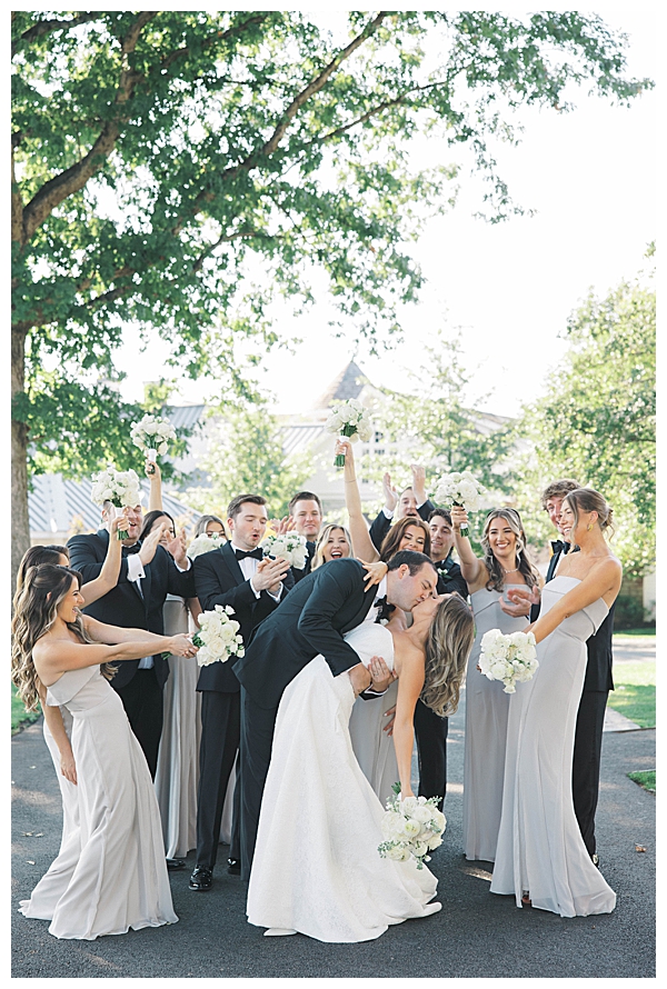 Ryland Inn NJ wedding ceremony with white florals