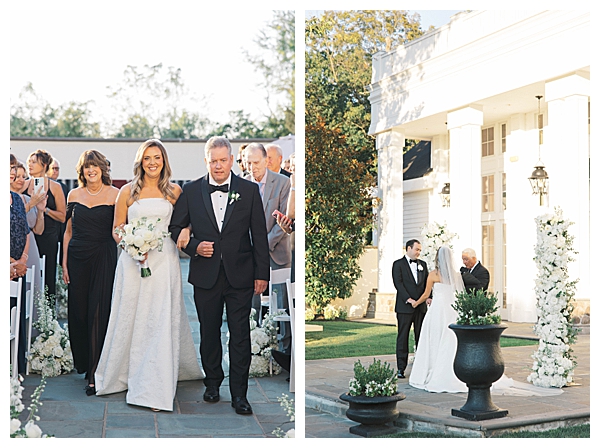 Ryland Inn NJ wedding ceremony with white florals