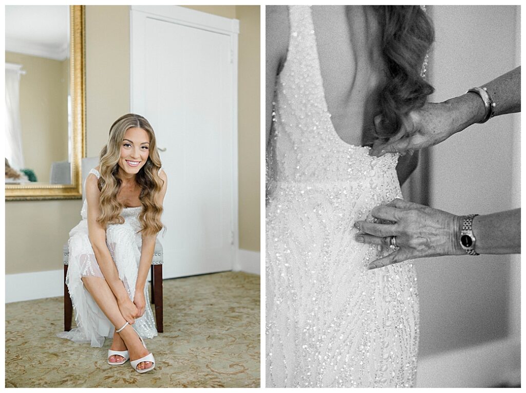 beaded wedding dress detail shot New Jersey bride