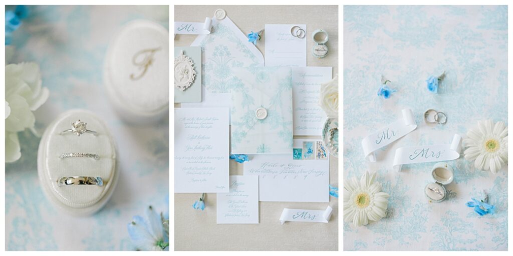  Heili and Gino blue and white wedding invitation details