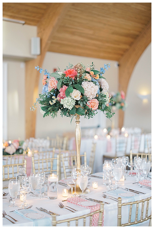 Wedding place settings with coastal NJ theme