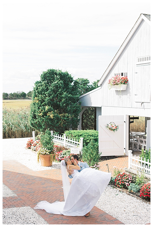 Romantic coastal wedding portraits in New Jersey by the water