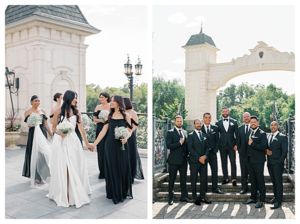 bridal party in black 