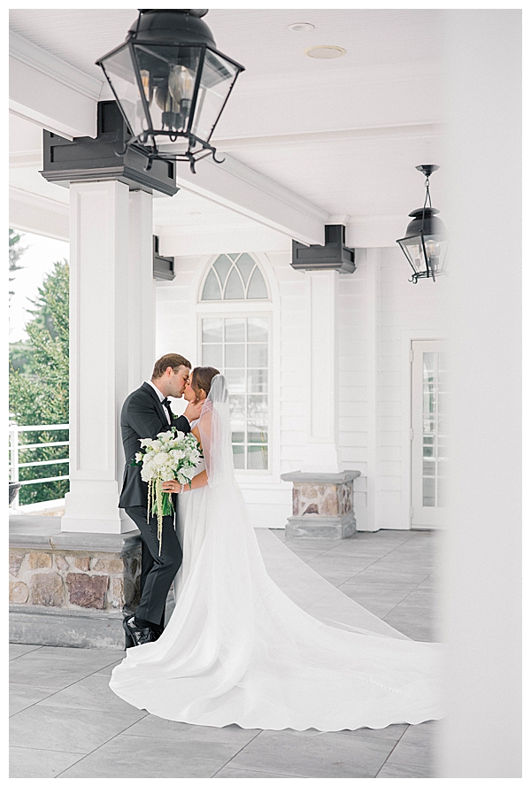 Farm-to-table wedding in New Jersey with couple portraits on the lush Ryland Inn property