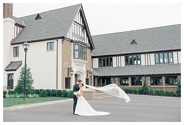 Bride and groom couple portraits on the golf course at their Eatontown NJ wedding