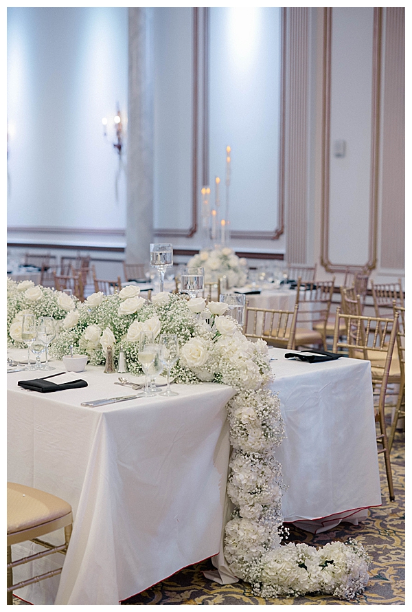 Candlelit reception hall at Legacy Castle wedding in New Jersey