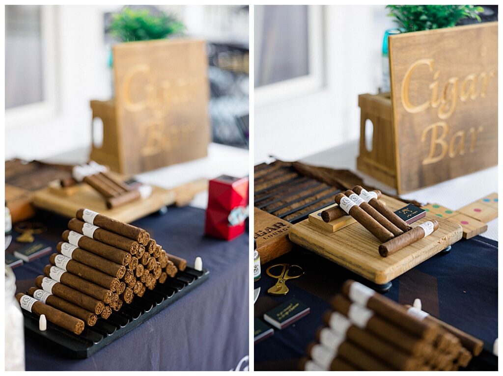 cigar bar at cocktail hour