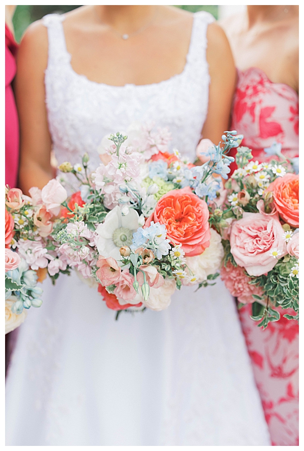 Bridal party celebrating at Nantucket-inspired coastal wedding