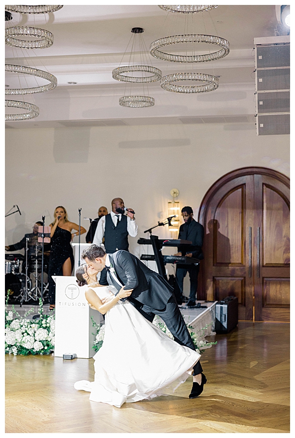 Hannah and Jake sharing their first dance at their Eatontown NJ wedding reception