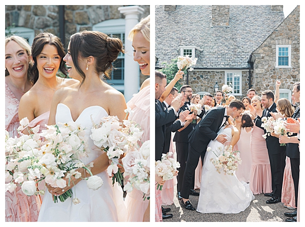Bridal party portrait at Fiddler’s Elbow wedding gardens