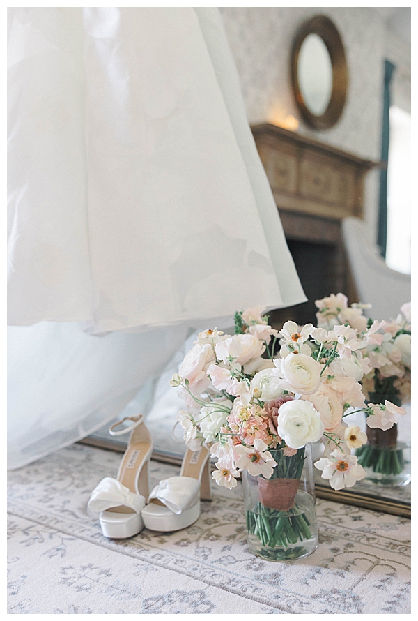 Elegant wedding stationery flat lay for Bedminster NJ wedding