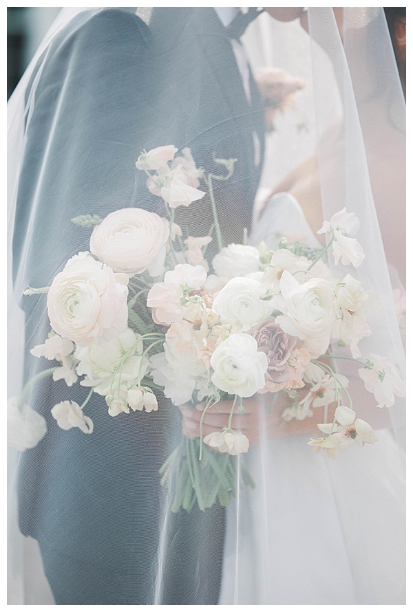 bouquet under veil