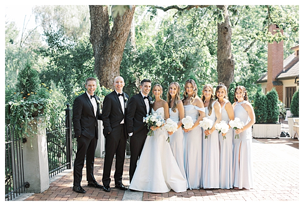 wedding party portraits Hotel du Village grounds