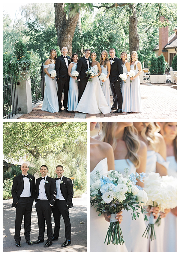 bridal party at Hotel du Village wedding in New Hope PA