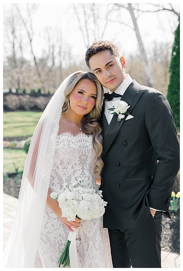 Soft romantic couple portrait Hamilton Manor wedding NJ