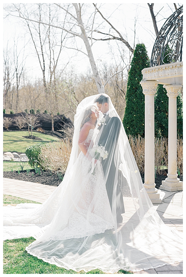 Bride and groom outdoor portrait Hamilton Manor wedding