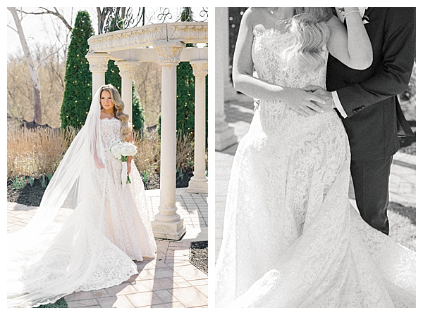 Bride and groom embracing Hamilton Manor wedding NJ