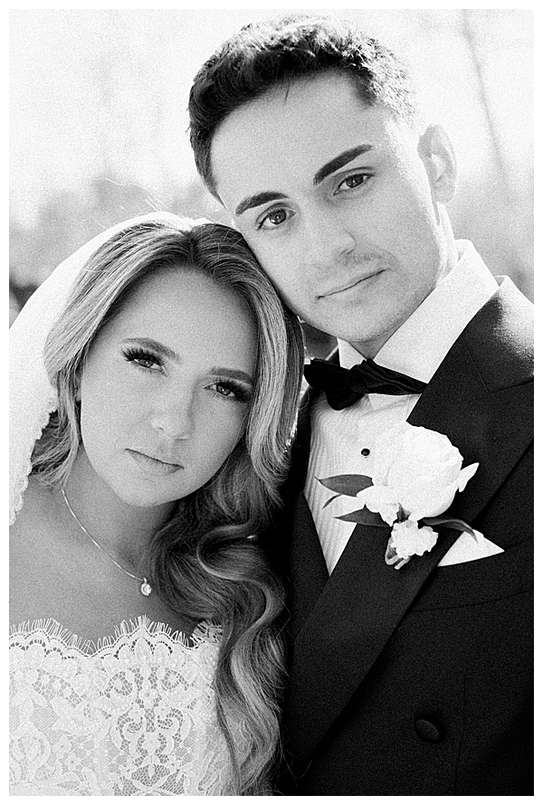 bride and groom black and white 