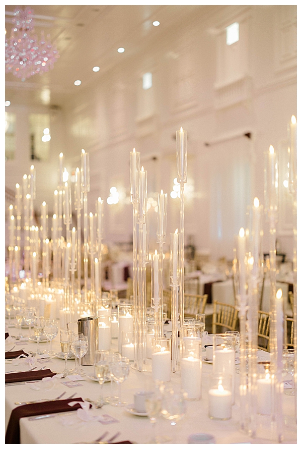 Reception tables at Hamilton Manor wedding in Hamilton NJ