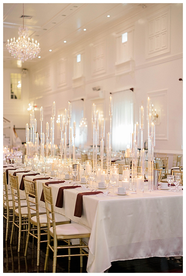 Elegant reception setup Hamilton Manor wedding