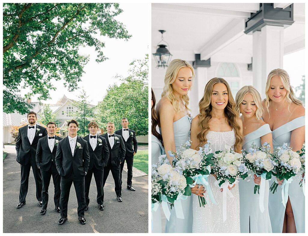 Heili and bridesmaids summer wedding portraits Ryland Inn NJ