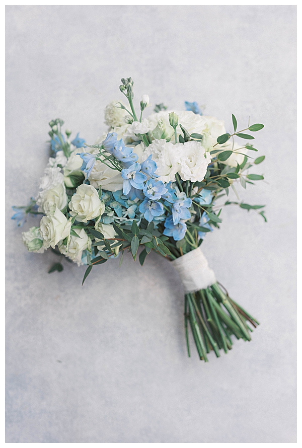 bridal details dusty blue and white wedding theme