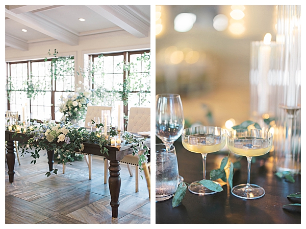 dusty blue and white wedding details decor