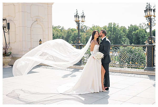 Groom waiting at Legacy Castle chapel doorway before ceremony in Pompton Plains New Jersey