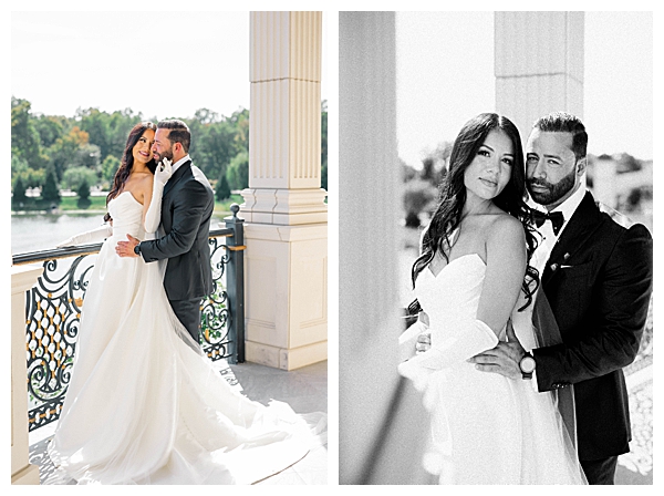 Legacy Castle wedding photographer capturing couple portraits in autumn at Pompton Plains New Jersey