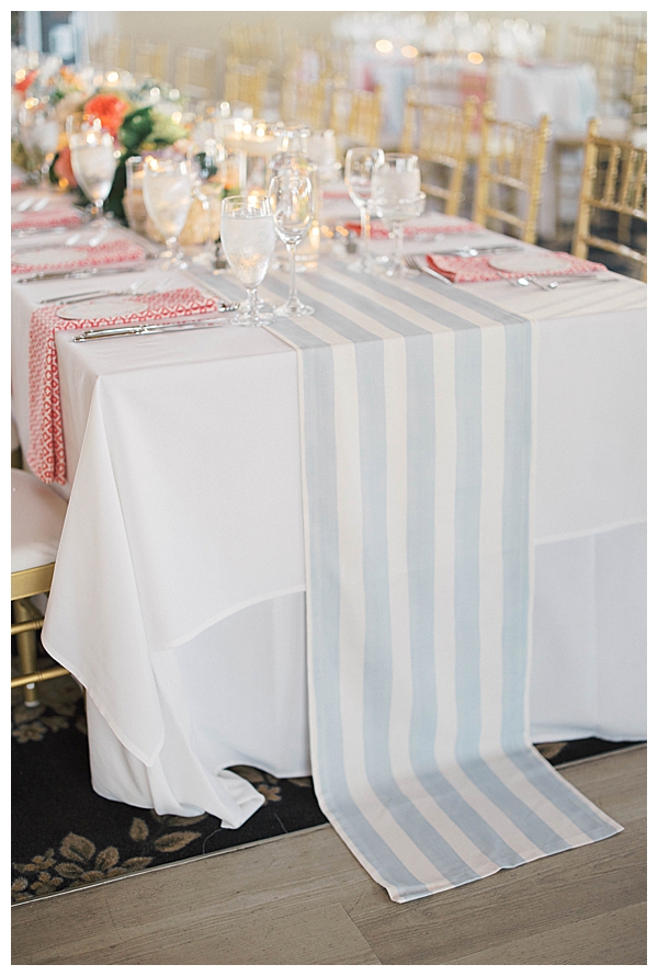 Reception setup at Bonnet Island Estate with waterfront ambiance