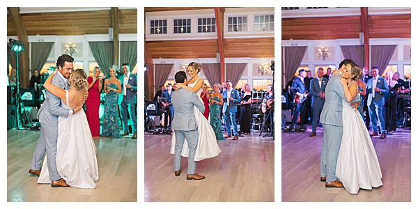 First dance at Bonnet Island Estate with romantic lighting