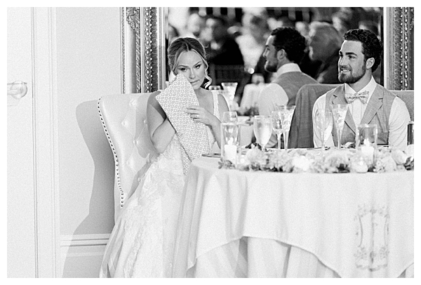 Wedding speech during reception at Bonnet Island Estate